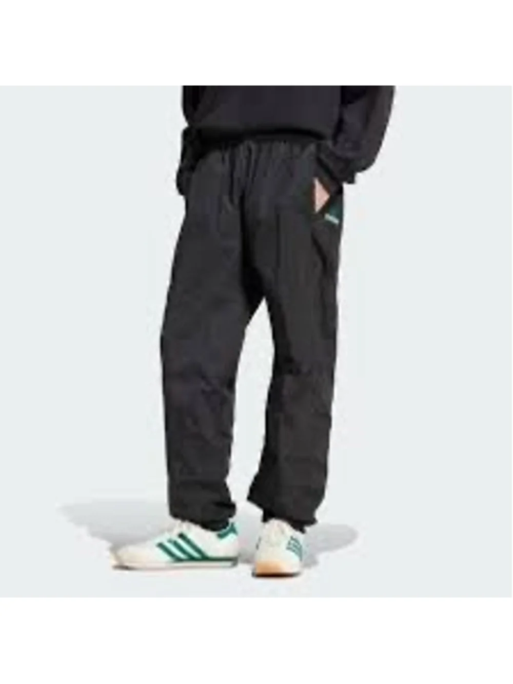 Adidas Nylon Windbreaker Track Pants Black White Men's Size XL